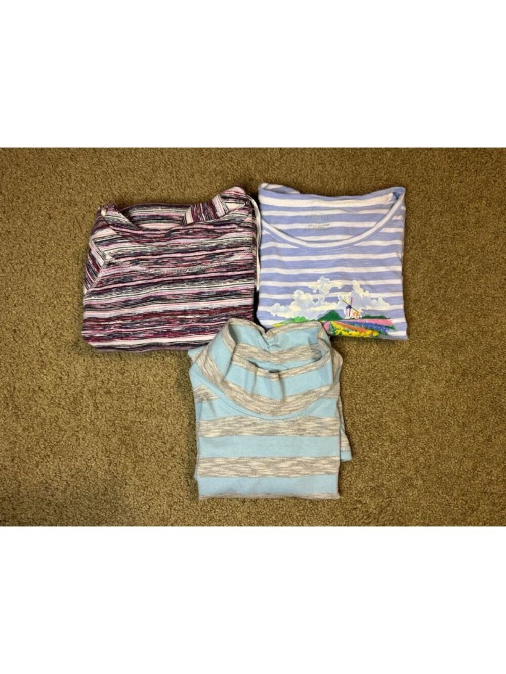 TALBOTS Striped Long Shirt XL Outdoor Hiking Track Casual Basic Everyday Lot